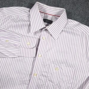 Eton Dress Shirt Mens 17-43 Purple Striped Long Sleeve Button Up Pocket